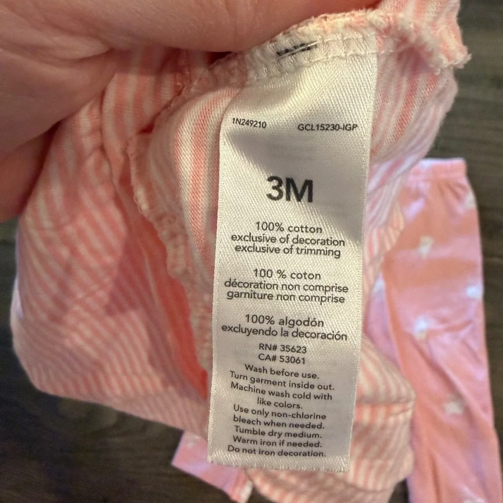 Just One You by Carters Baby Girls Pink‎ Stripe Bunny Peplum Top Leggings Set 3M
